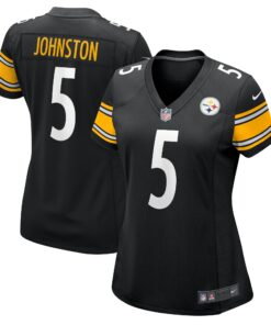 Women's Pittsburgh Steelers Cameron Johnston Black Game Jersey JS5887 nicesnker