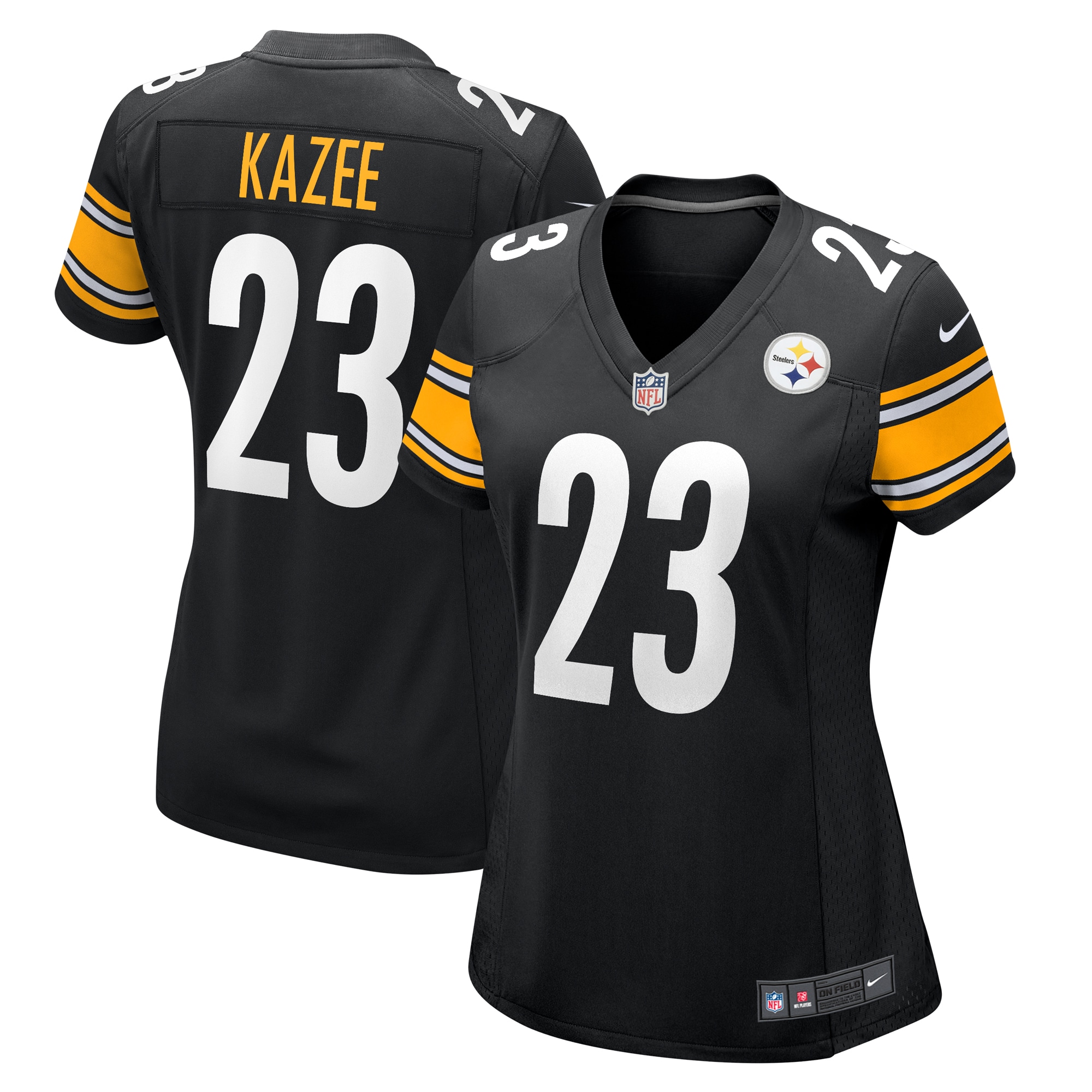 Women's Pittsburgh Steelers Damontae Kazee Black Game Jersey JS9907 nicesnker