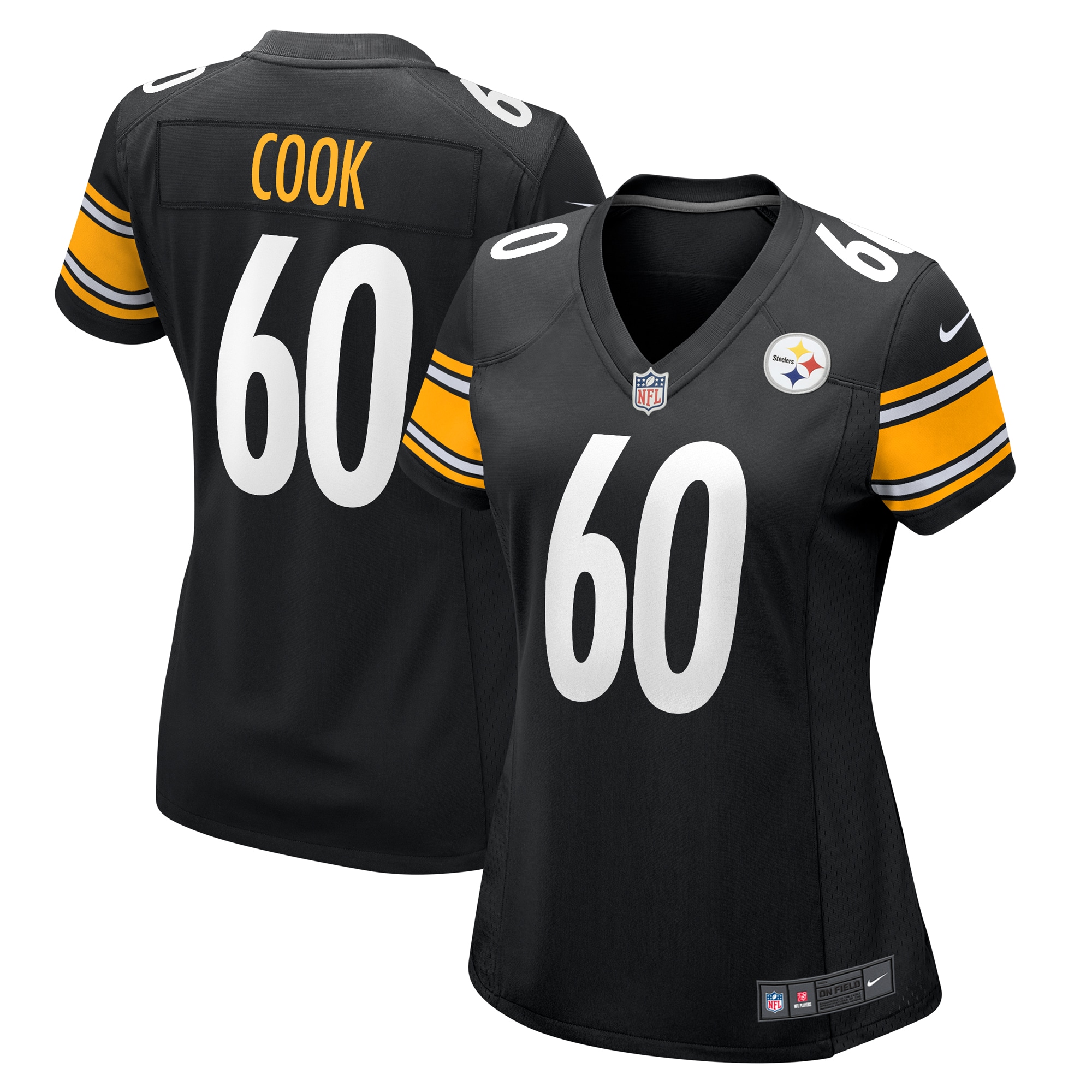 Women's Pittsburgh Steelers Dylan Cook Black Game Jersey JS3579 nicesnker