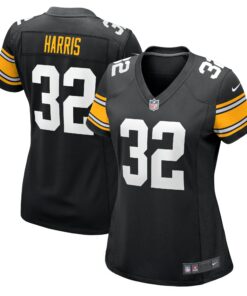 Women's Pittsburgh Steelers Franco Harris Black Alternate Retired Player Jersey JS4832 nicesnker