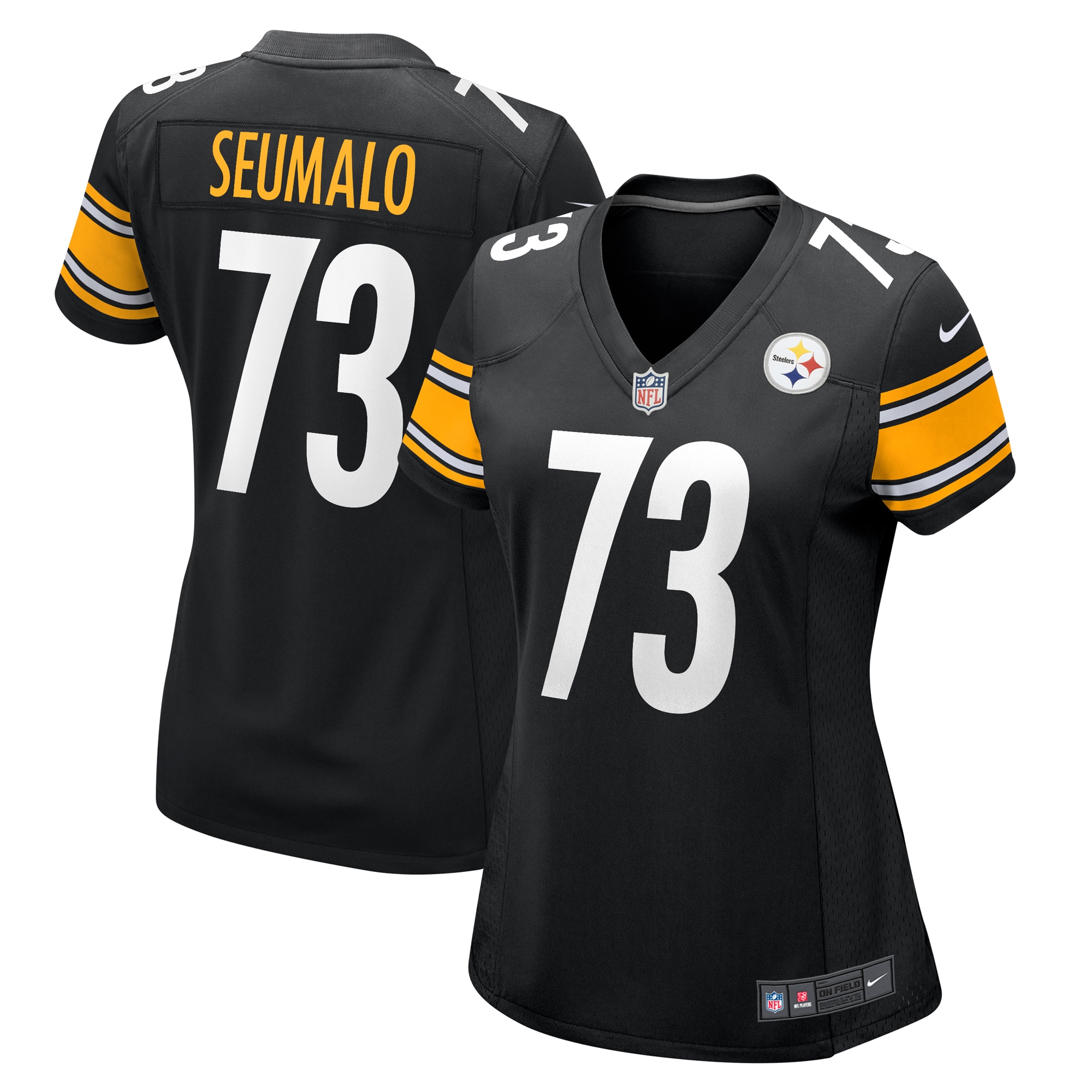 Women's Pittsburgh Steelers Isaac Seumalo Black Game Jersey JS9780 nicesnker