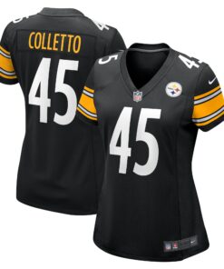 Women's Pittsburgh Steelers Jack Colletto Black Game Jersey JS8433 nicesnker