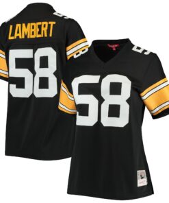 Women's Pittsburgh Steelers Jack Lambert Mitchell & Ness Black Legacy Player Jersey JS2365 nicesnker