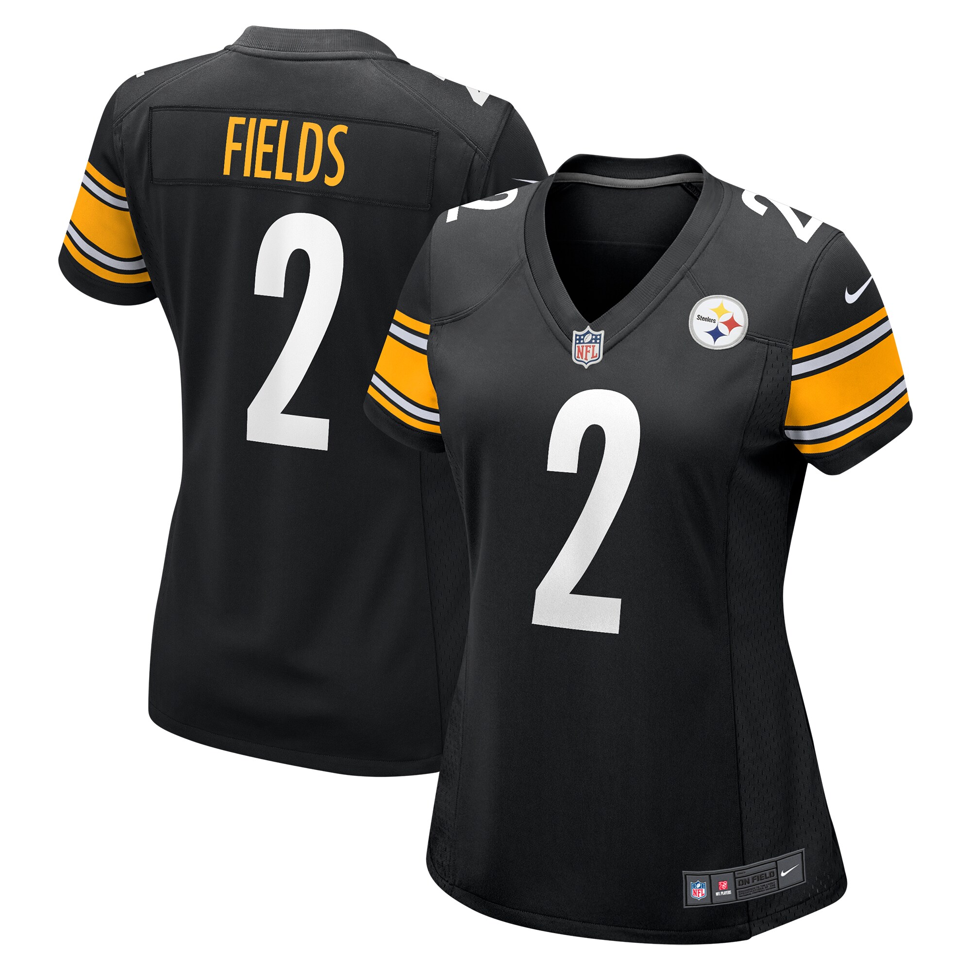 Women's Pittsburgh Steelers Justin Fields Black Game Player Jersey JS7868 nicesnker