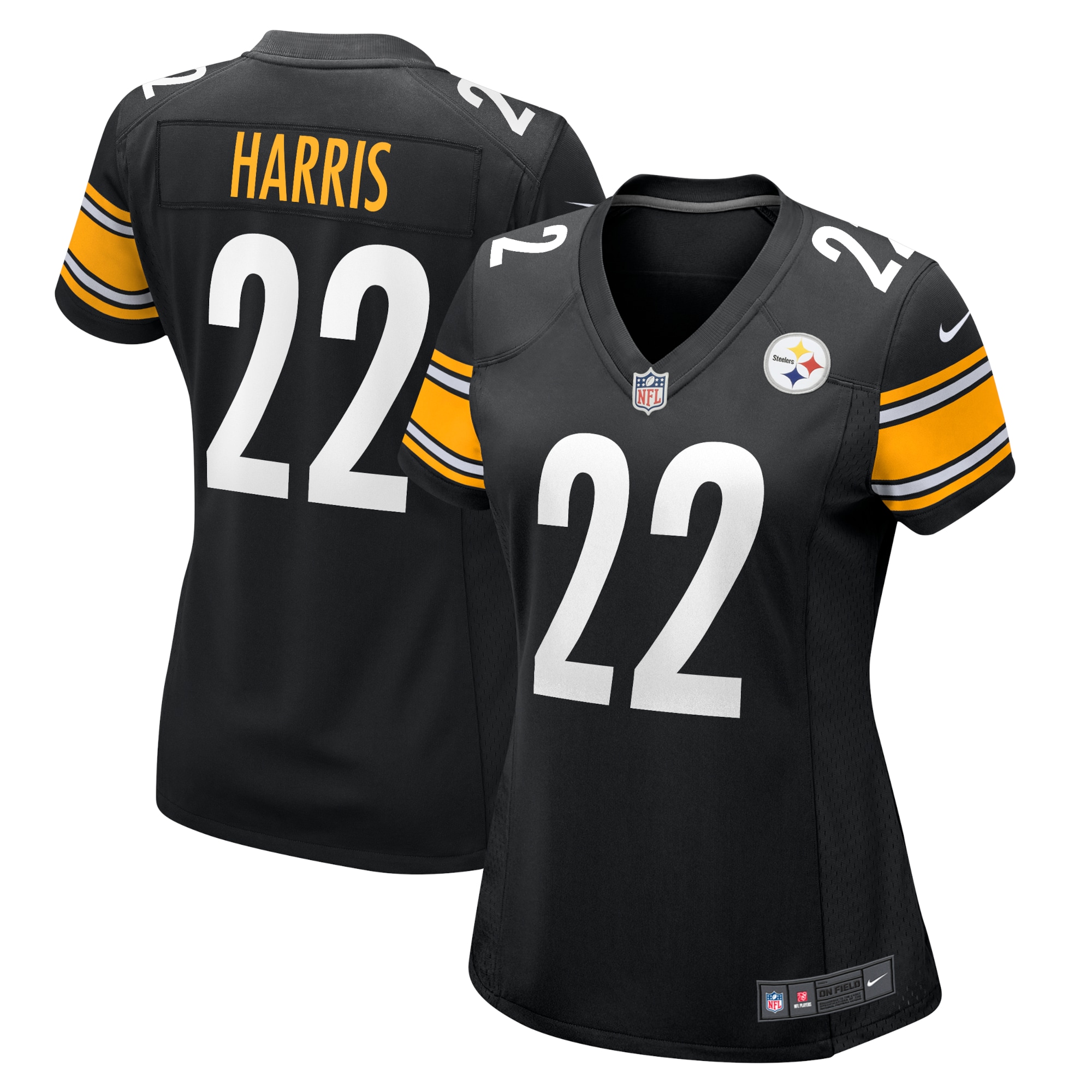 Women's Pittsburgh Steelers Najee Harris Black Team Game Jersey JS3642 nicesnker