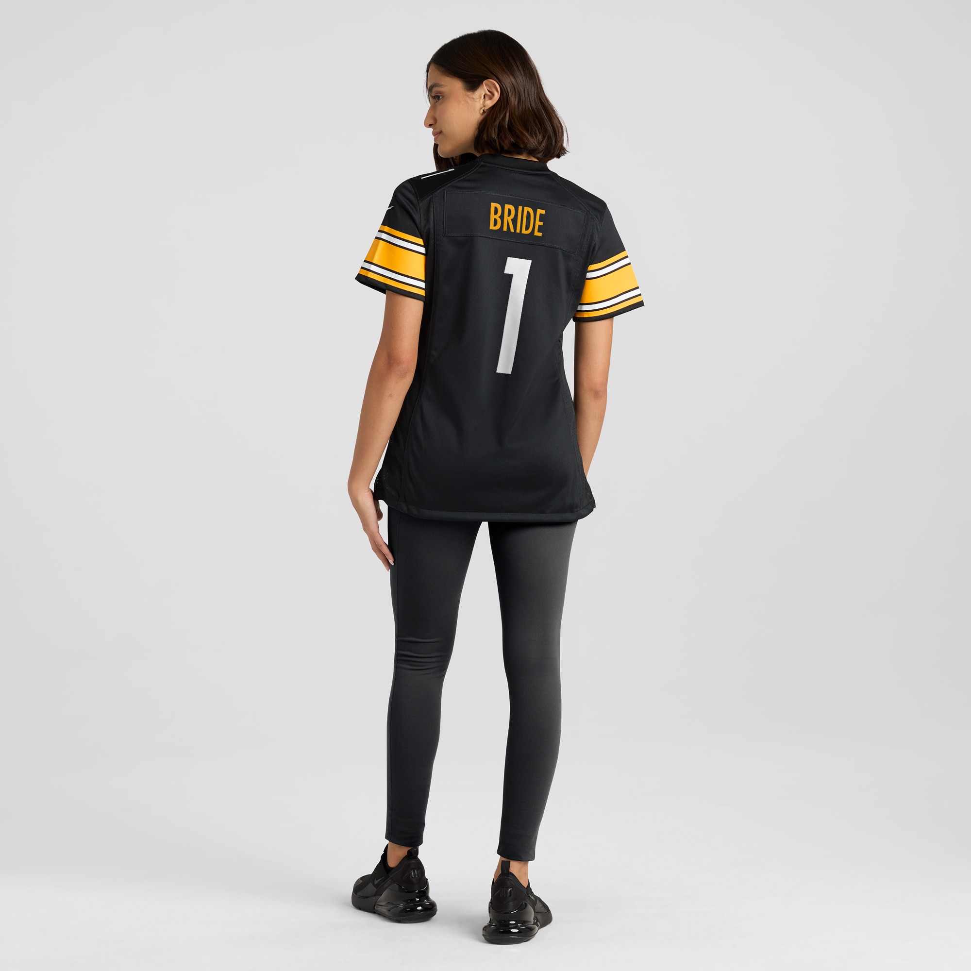 Women's Pittsburgh Steelers Number 1 Bride Black Game Jersey JS8902 nicesnker - Image 5