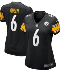 Women's Pittsburgh Steelers Patrick Queen Black Game Jersey JS6969 nicesnker