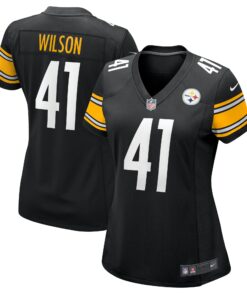 Women's Pittsburgh Steelers Payton Wilson Black Game Jersey JS5452 nicesnker