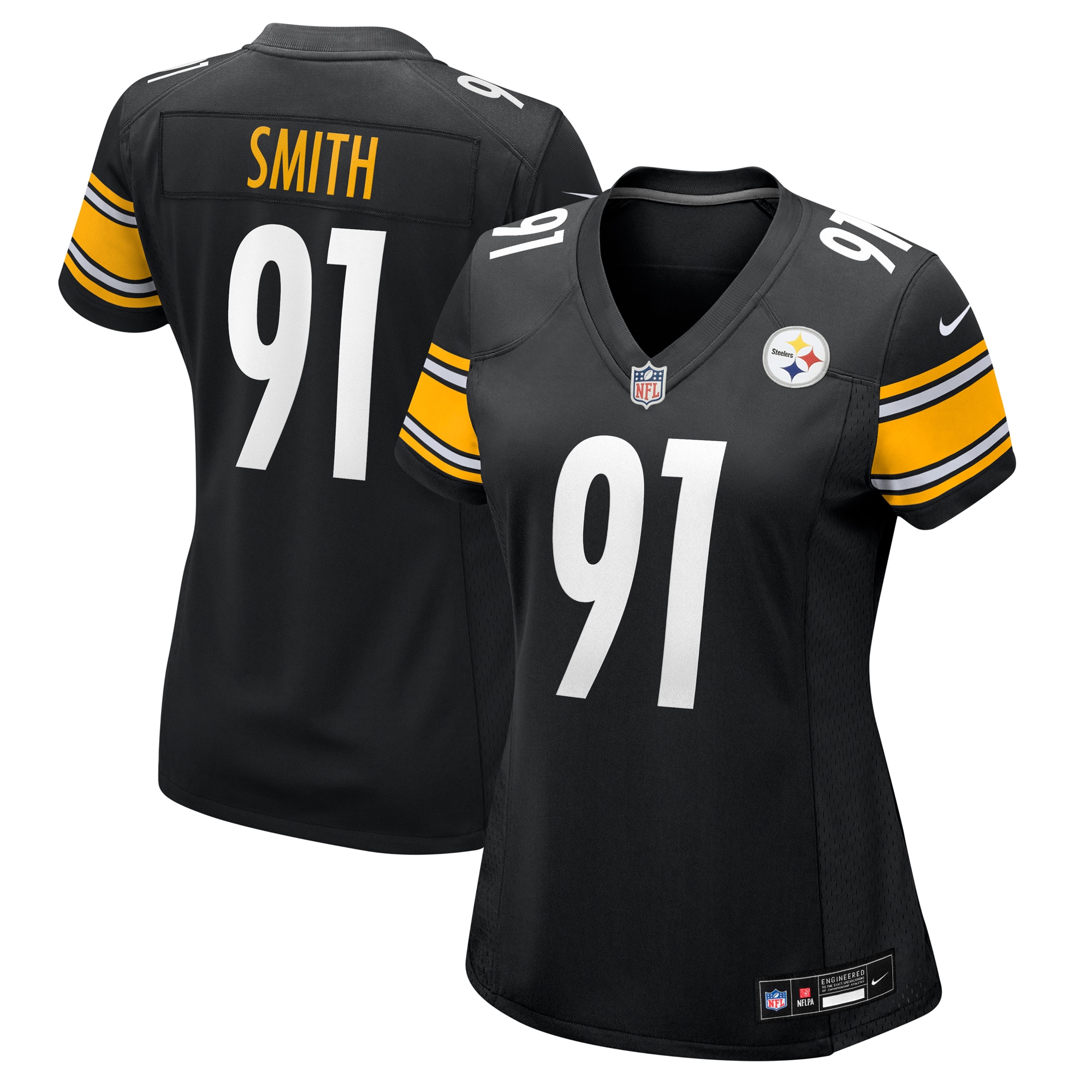 Women's Pittsburgh Steelers Preston Smith Black Game Jersey JS8084 nicesnker