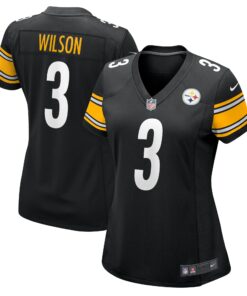 Women's Pittsburgh Steelers Russell Wilson Black Game Jersey JS5159 nicesnker
