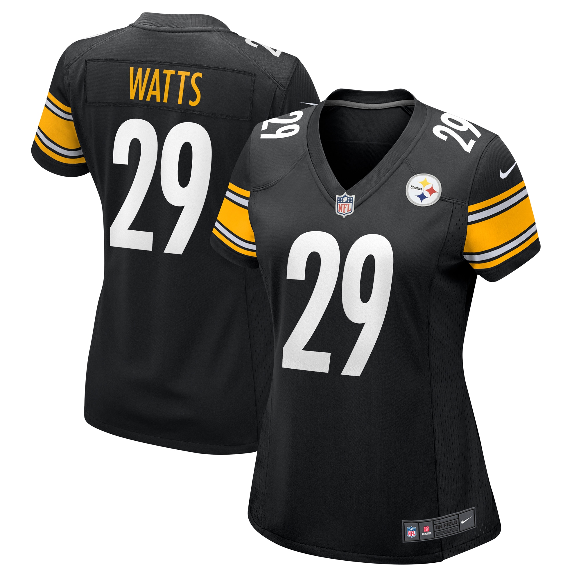 Women's Pittsburgh Steelers Ryan Watts Black Game Jersey JS2718 nicesnker