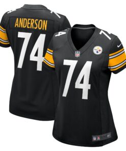 Women's Pittsburgh Steelers Spencer Anderson Black Game Jersey JS5530 nicesnker