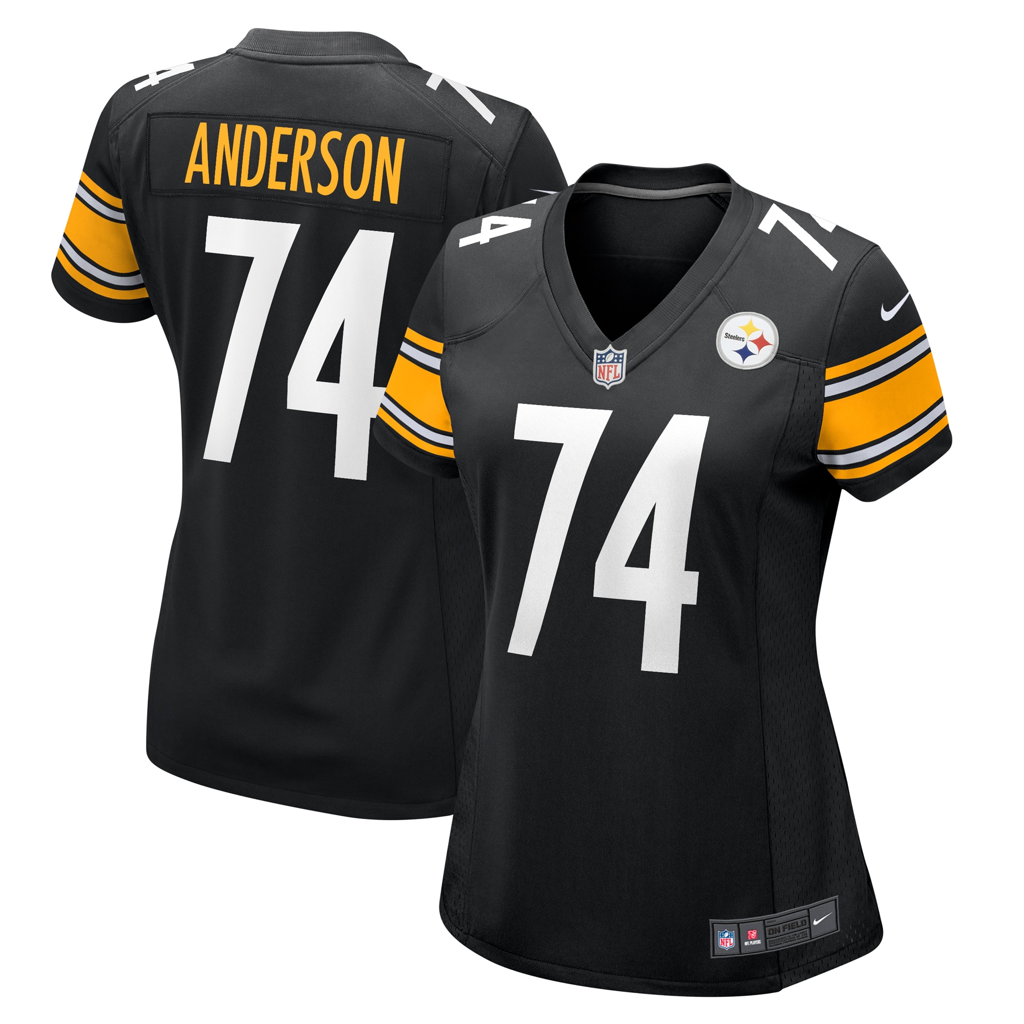 Women's Pittsburgh Steelers Spencer Anderson Black Game Jersey JS5530 nicesnker