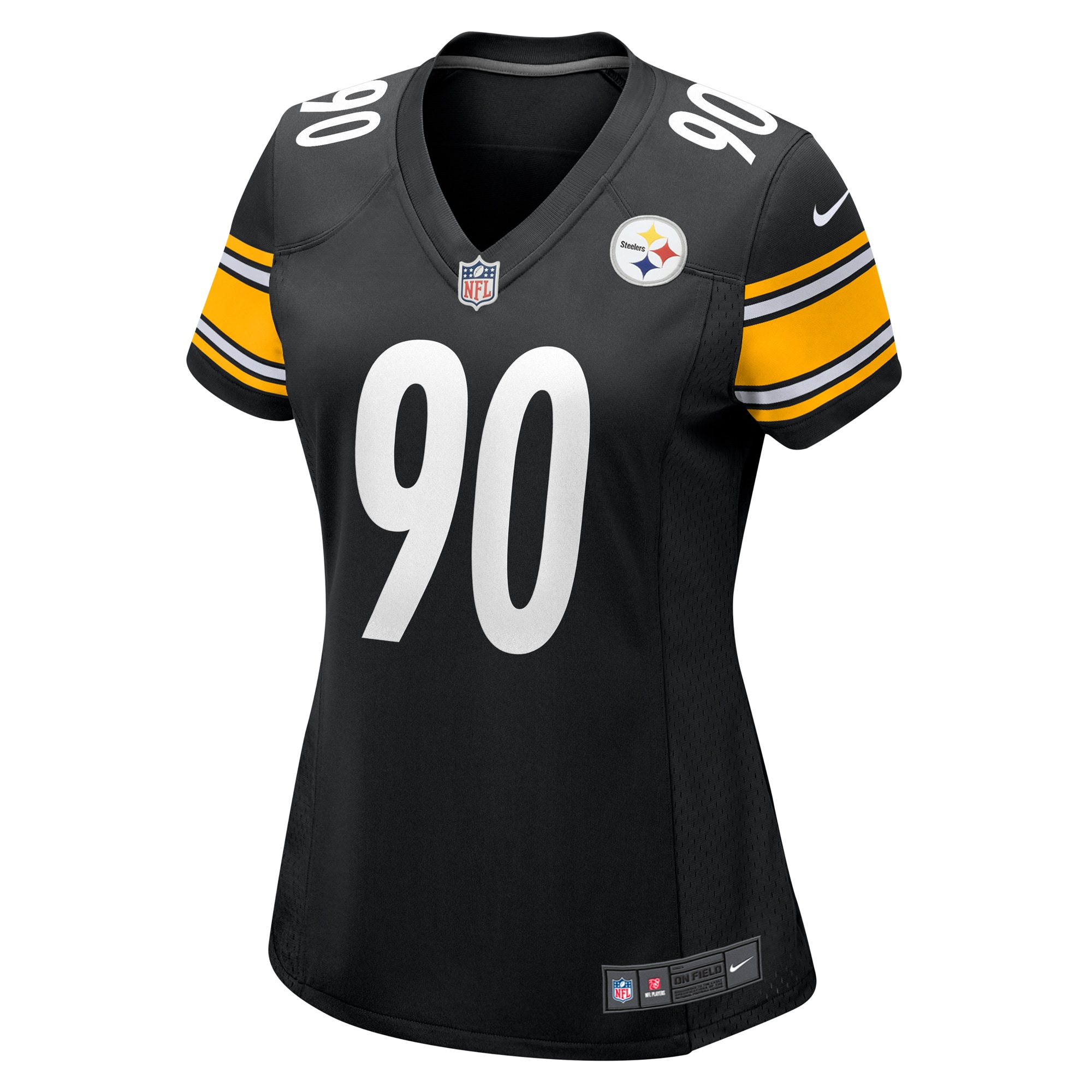 Women's Pittsburgh Steelers T.J. Watt Black Game Jersey JS7628 nicesnker - Image 2