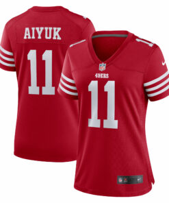 Women's San Francisco 49ers Brandon Aiyuk Scarlet Game Player Jersey JS4898 nicesnker