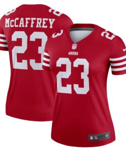 Women's San Francisco 49ers Christian McCaffrey Scarlet Legend Player Performance Top JS7644 nicesnker