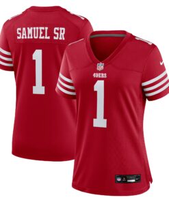 Women's San Francisco 49ers Deebo Samuel Sr Scarlet Game Jersey JS5524 nicesnker