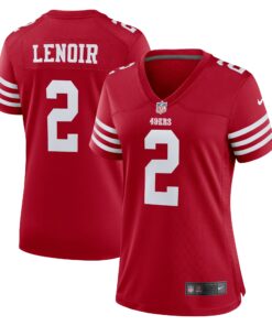 Women's San Francisco 49ers Deommodore Lenoir Scarlet Game Jersey JS1265 nicesnker