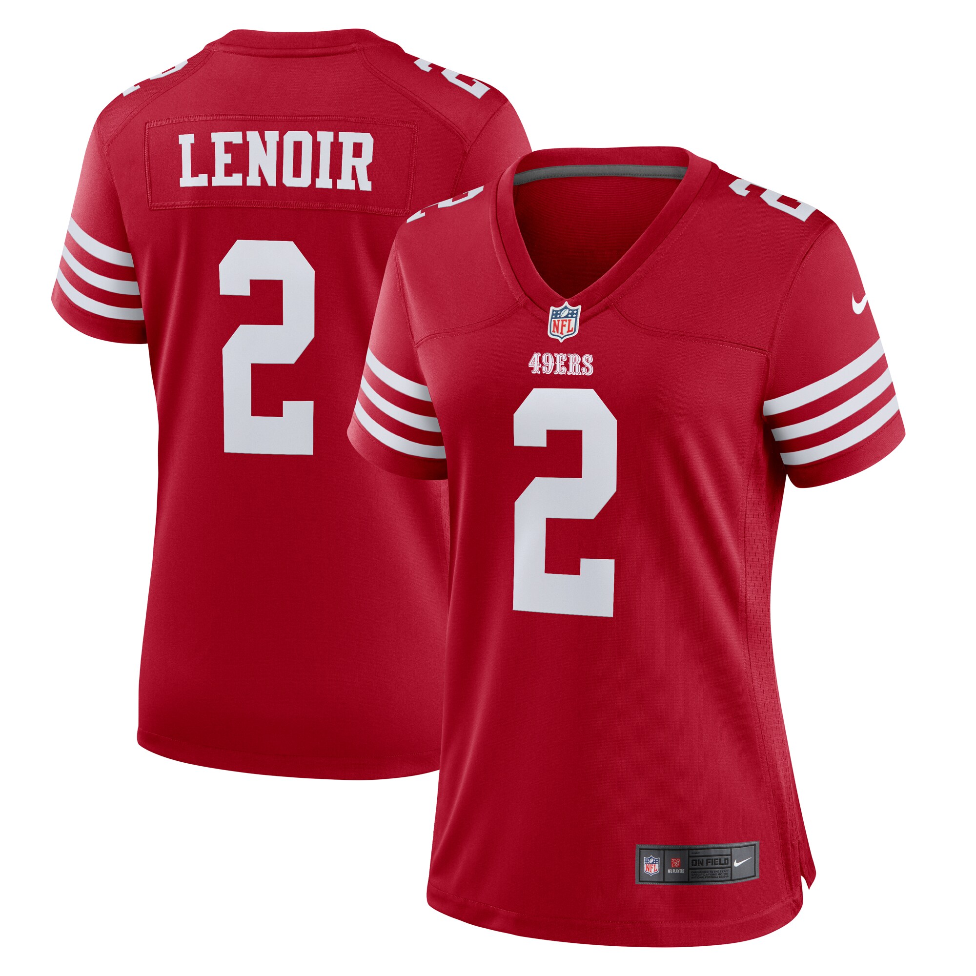 Women's San Francisco 49ers Deommodore Lenoir Scarlet Game Jersey JS1265 nicesnker