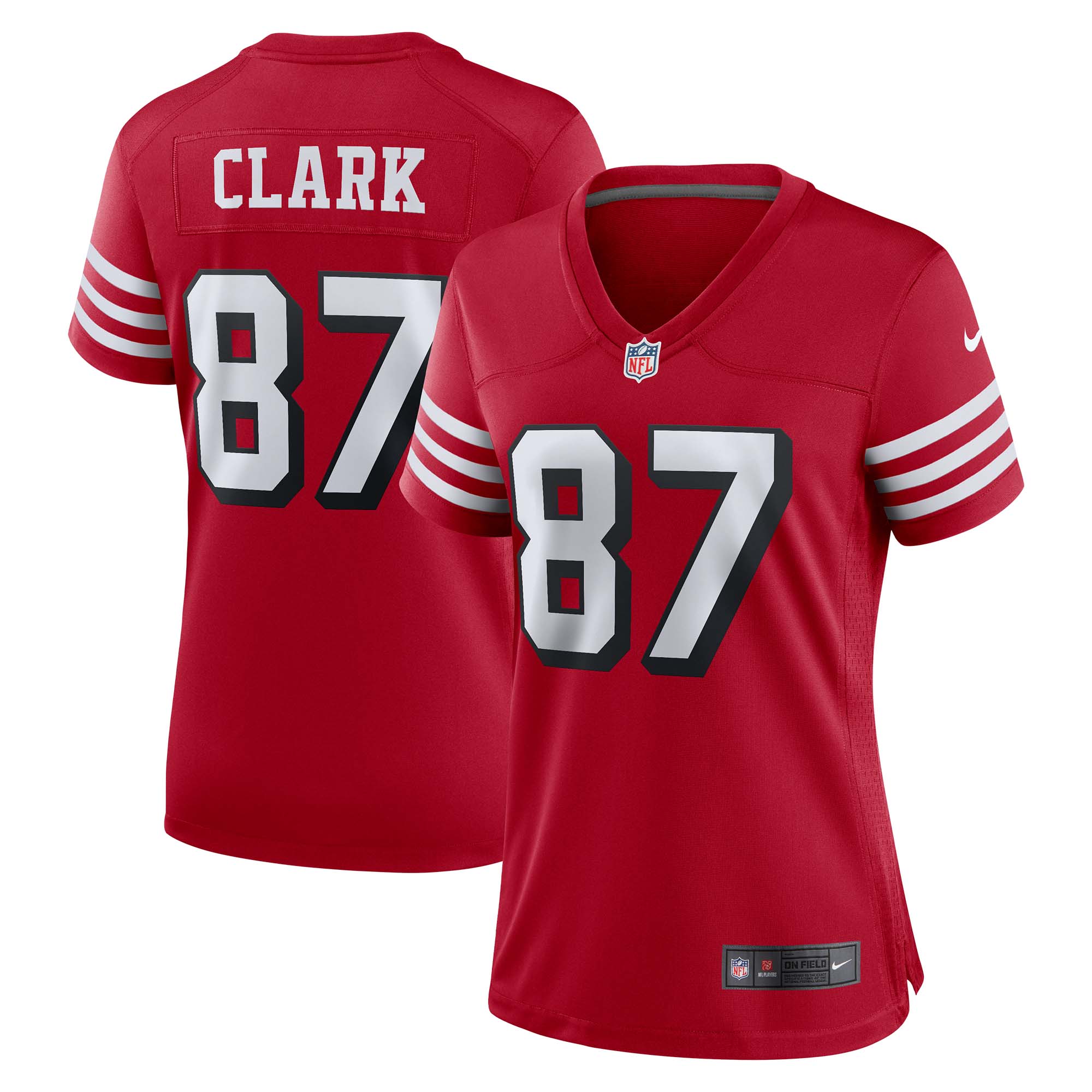 Women's San Francisco 49ers Dwight Clark Scarlet Alternate Game Jersey JS4386 nicesnker