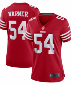 Women's San Francisco 49ers Fred Warner Scarlet Game Player Jersey JS5664 nicesnker