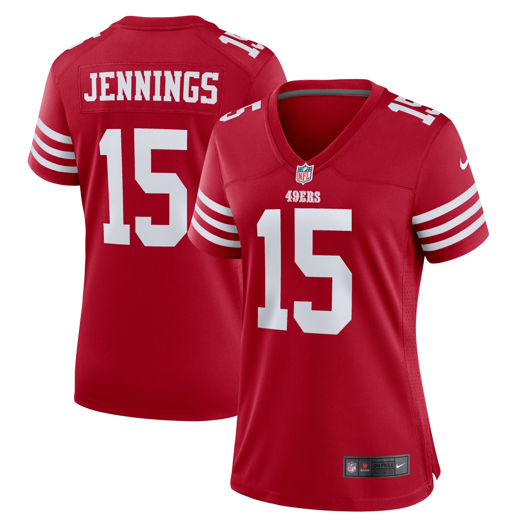 Women's San Francisco 49ers Jauan Jennings Scarlet Game Jersey JS4964 nicesnker