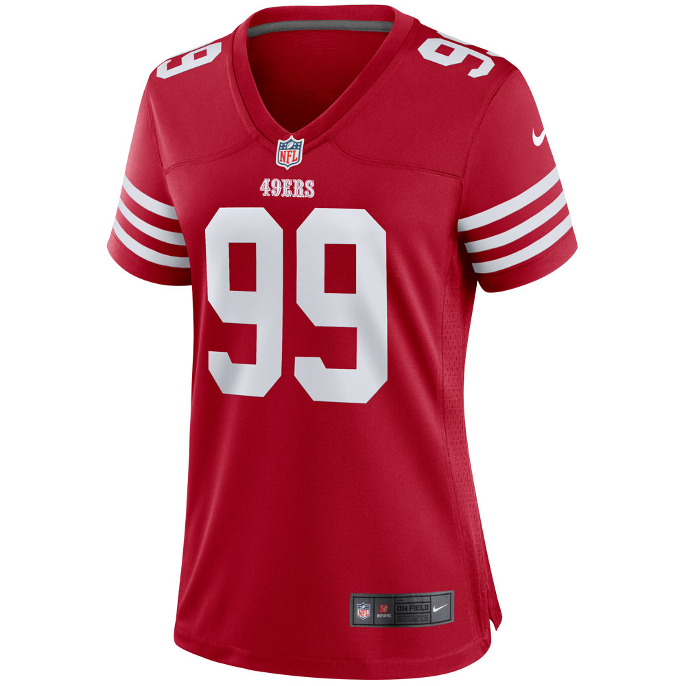 Women's San Francisco 49ers Javon Kinlaw Scarlet Player Jersey JS8633 nicesnker - Image 2