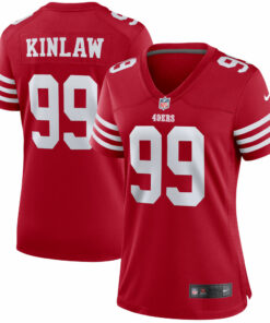 Women's San Francisco 49ers Javon Kinlaw Scarlet Player Jersey JS8633 nicesnker