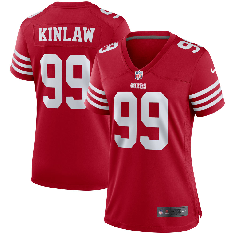 Women's San Francisco 49ers Javon Kinlaw Scarlet Player Jersey JS8633 nicesnker