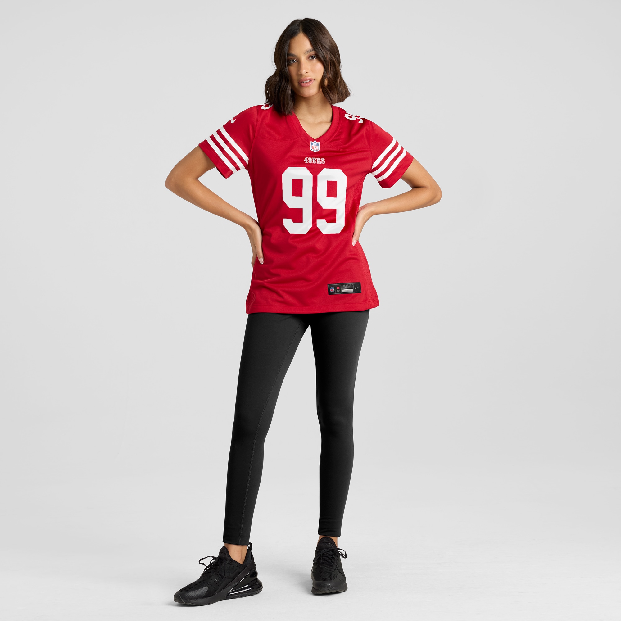 Women's San Francisco 49ers Javon Kinlaw Scarlet Player Jersey JS8633 nicesnker - Image 4