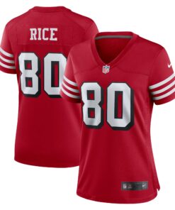 Women's San Francisco 49ers Jerry Rice Scarlet Alternate Game Jersey JS2486 nicesnker