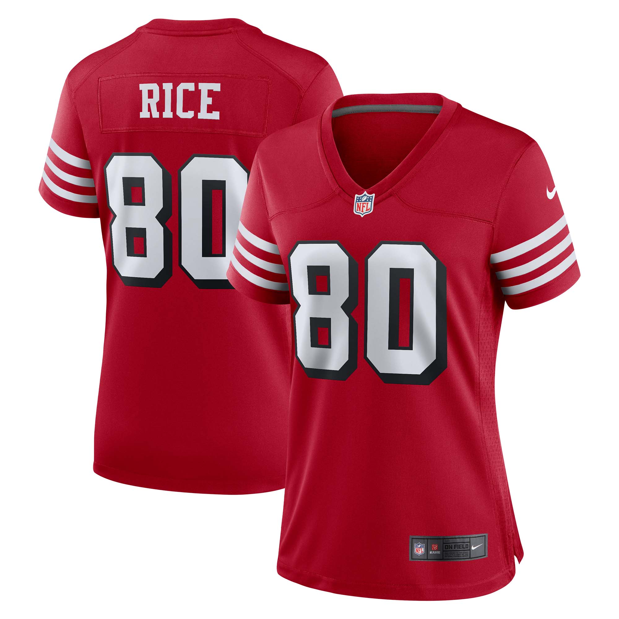 Women's San Francisco 49ers Jerry Rice Scarlet Alternate Game Jersey JS2486 nicesnker