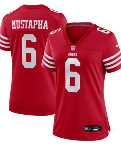 Women's San Francisco 49ers Malik Mustapha Scarlet Game Jersey JS3657 nicesnker