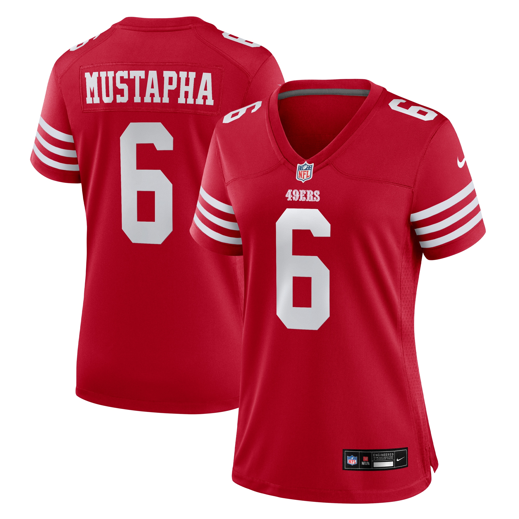 Women's San Francisco 49ers Malik Mustapha Scarlet Game Jersey JS3657 nicesnker