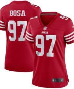 Women's San Francisco 49ers Nick Bosa Scarlet Player Jersey JS6780 nicesnker