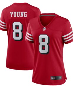 Women's San Francisco 49ers Steve Young Scarlet Alternate Game Jersey JS5770 nicesnker