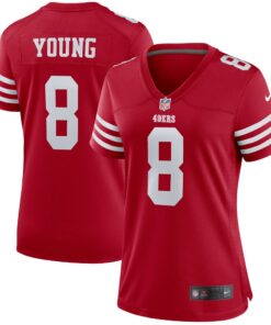 Women's San Francisco 49ers Steve Young Scarlet Retired Player Game Jersey JS1606 nicesnker