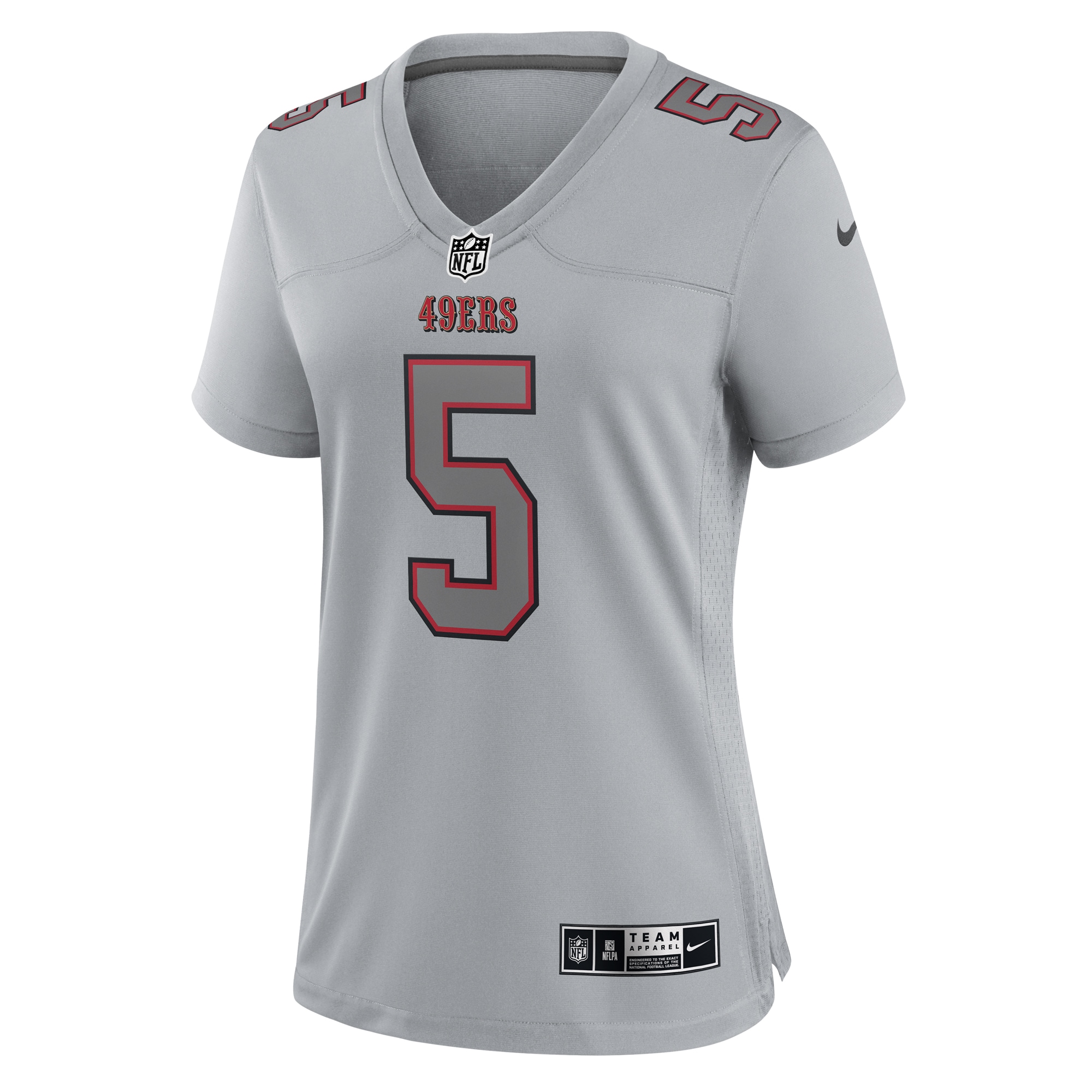 Women's San Francisco 49ers Trey Lance Gray Atmosphere Fashion Game Jersey JS7157 nicesnker - Image 2