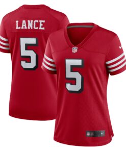 Women's San Francisco 49ers Trey Lance Scarlet Alternate Game Jersey JS6358 nicesnker