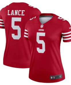 Women's San Francisco 49ers Trey Lance Scarlet Legend Player Performance Top JS8237 nicesnker