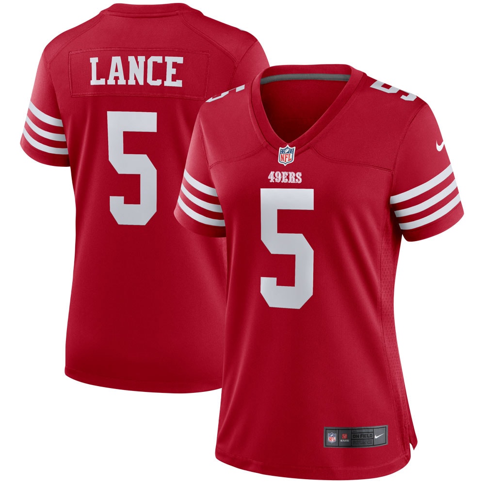 Women's San Francisco 49ers Trey Lance Scarlet Player Jersey JS6357 nicesnker