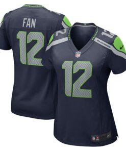 Women's Seattle Seahawks 12s Navy Player Jersey JS4415 nicesnker