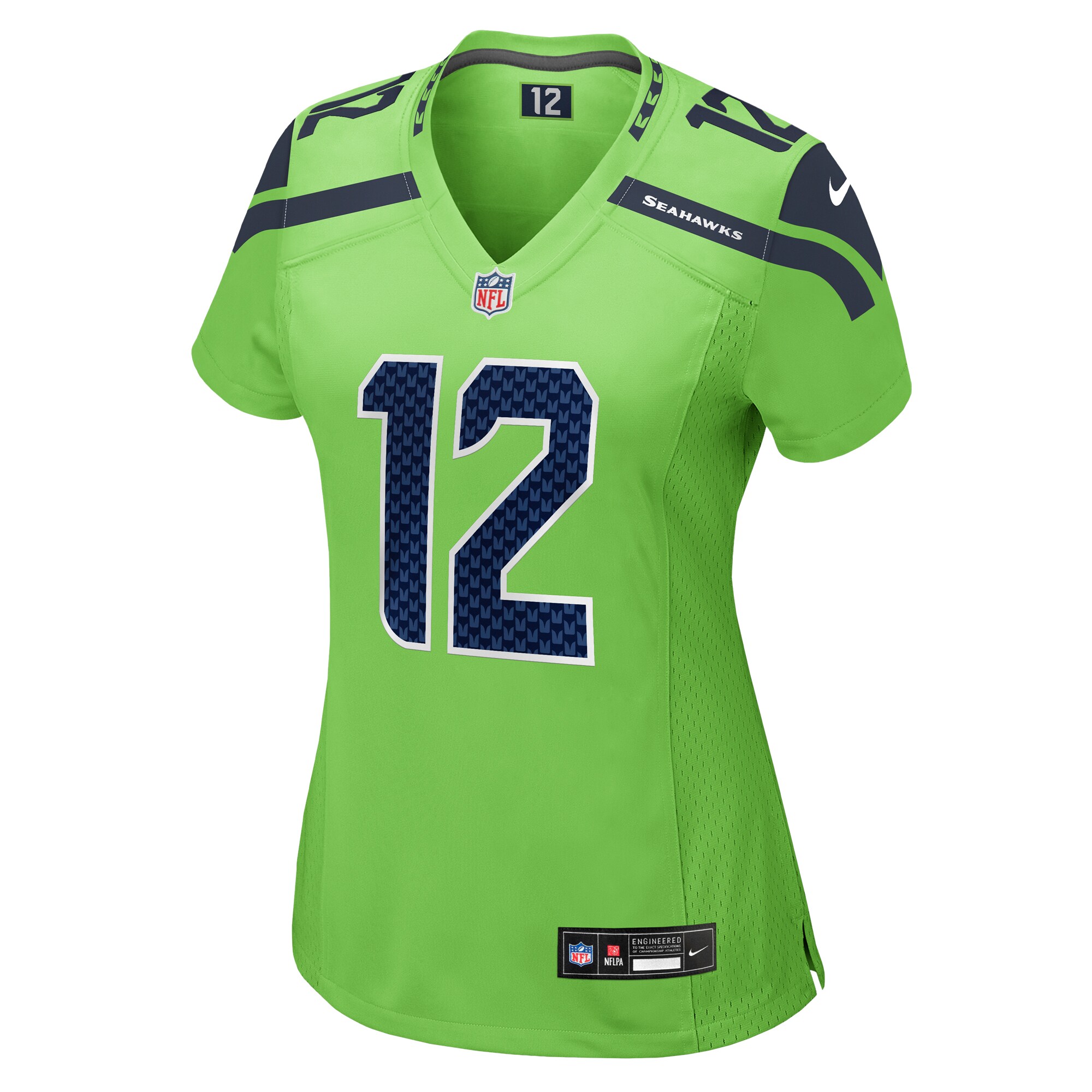 Women's Seattle Seahawks 12s Neon Green Game Jersey JS9771 nicesnker - Image 2