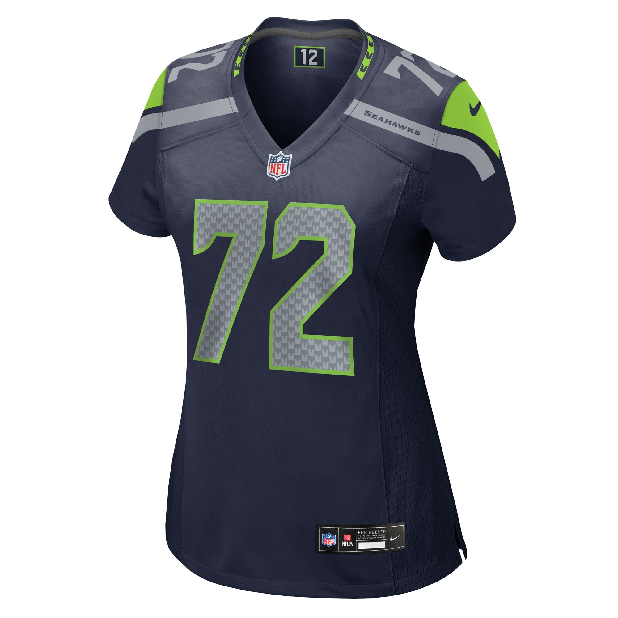 Women's Seattle Seahawks Abraham Lucas College Navy Team Game Jersey JS6875 nicesnker - Image 2