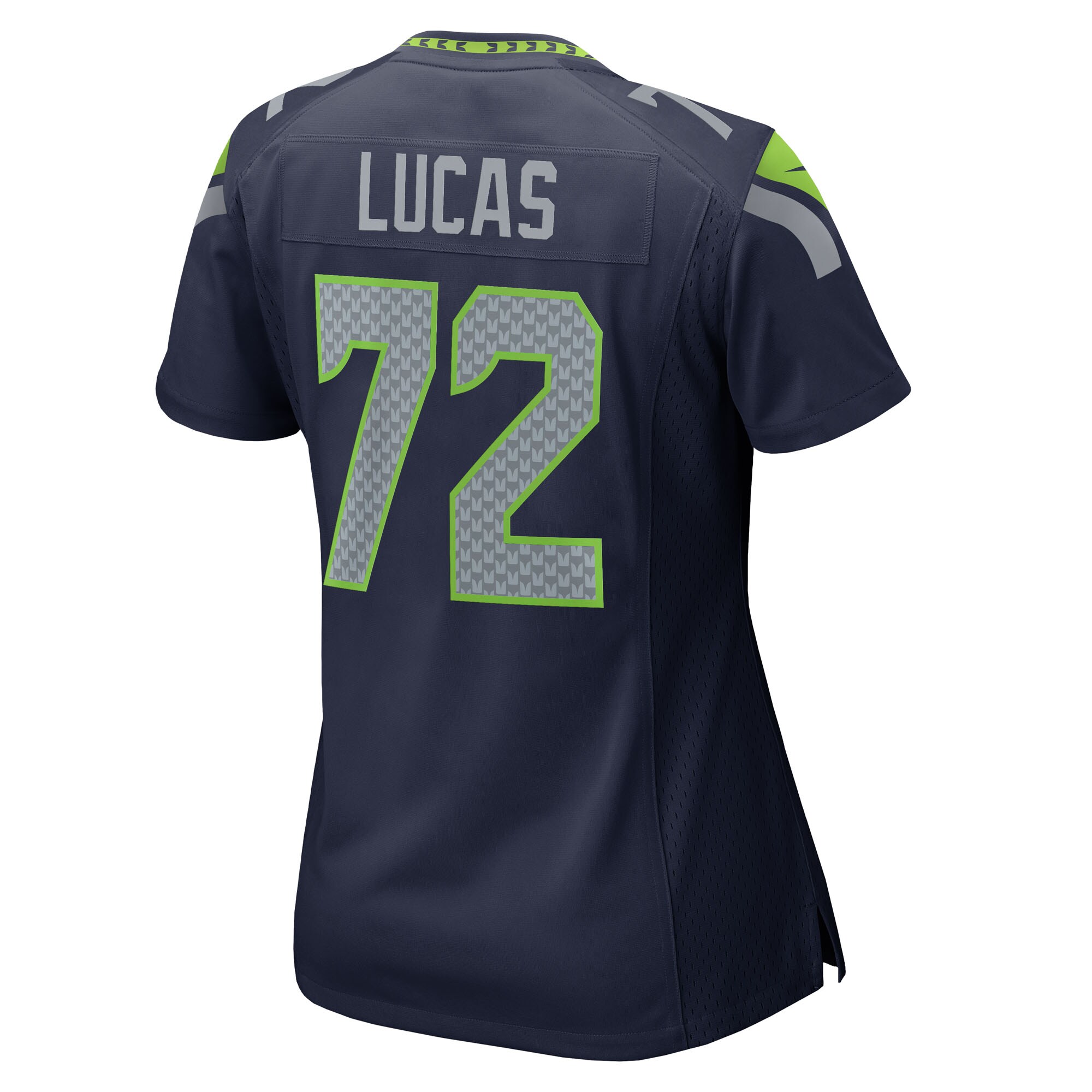Women's Seattle Seahawks Abraham Lucas College Navy Team Game Jersey JS6875 nicesnker - Image 3