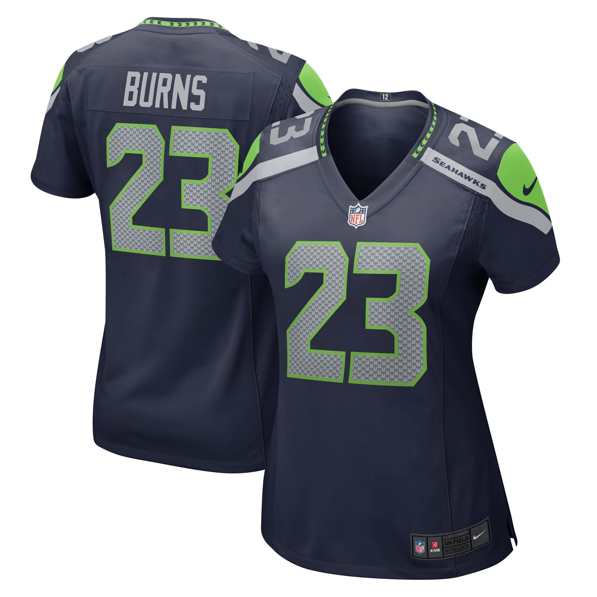 Women's Seattle Seahawks Artie Burns College Navy Game Jersey JS8967 nicesnker