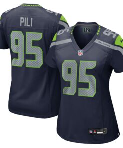 Women's Seattle Seahawks Brandon Pili College Navy Team Game Jersey JS3717 nicesnker