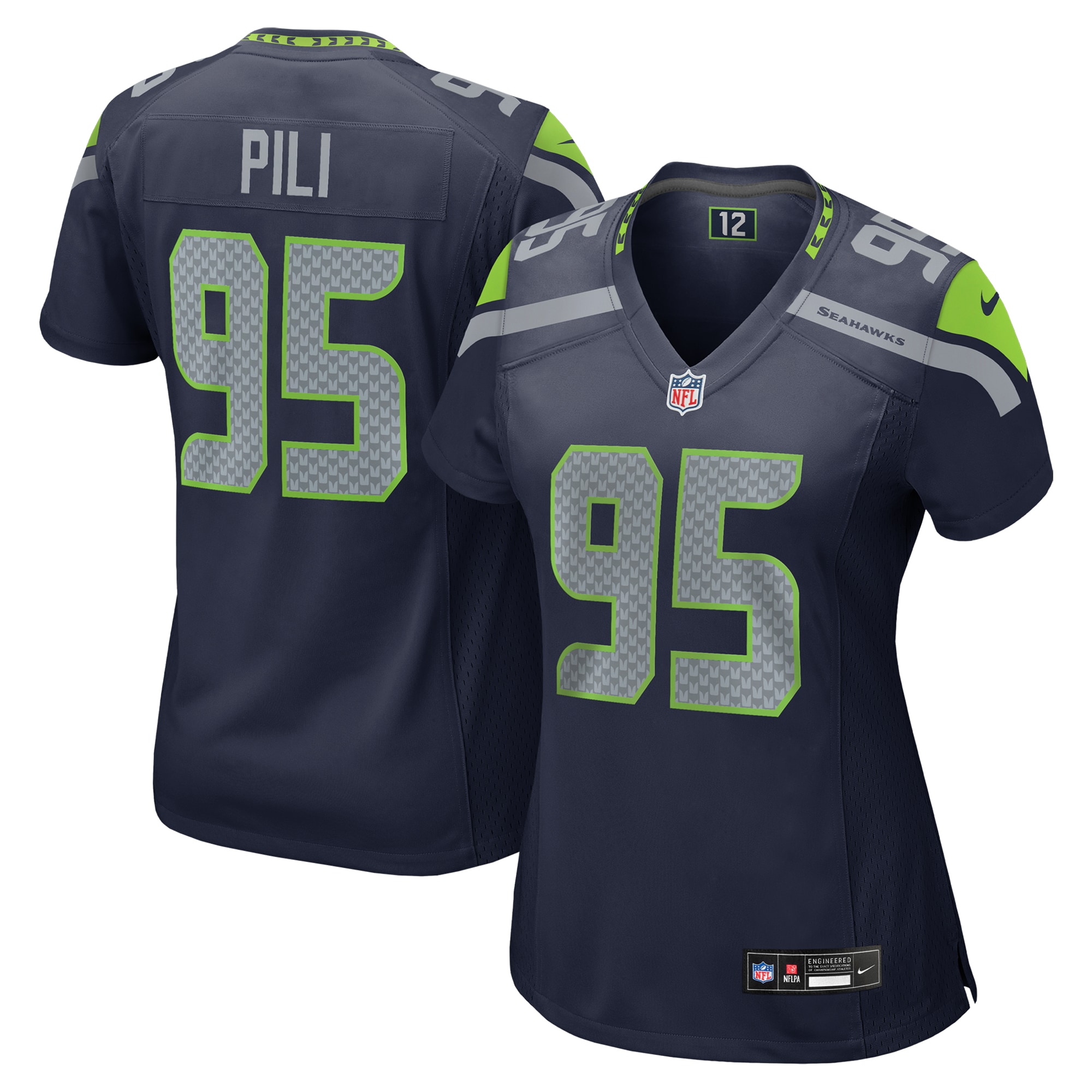 Women's Seattle Seahawks Brandon Pili College Navy Team Game Jersey JS3717 nicesnker
