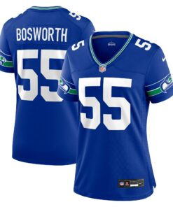 Women's Seattle Seahawks Brian Bosworth Royal Throwback Retired Player Game Jersey JS9426 nicesnker