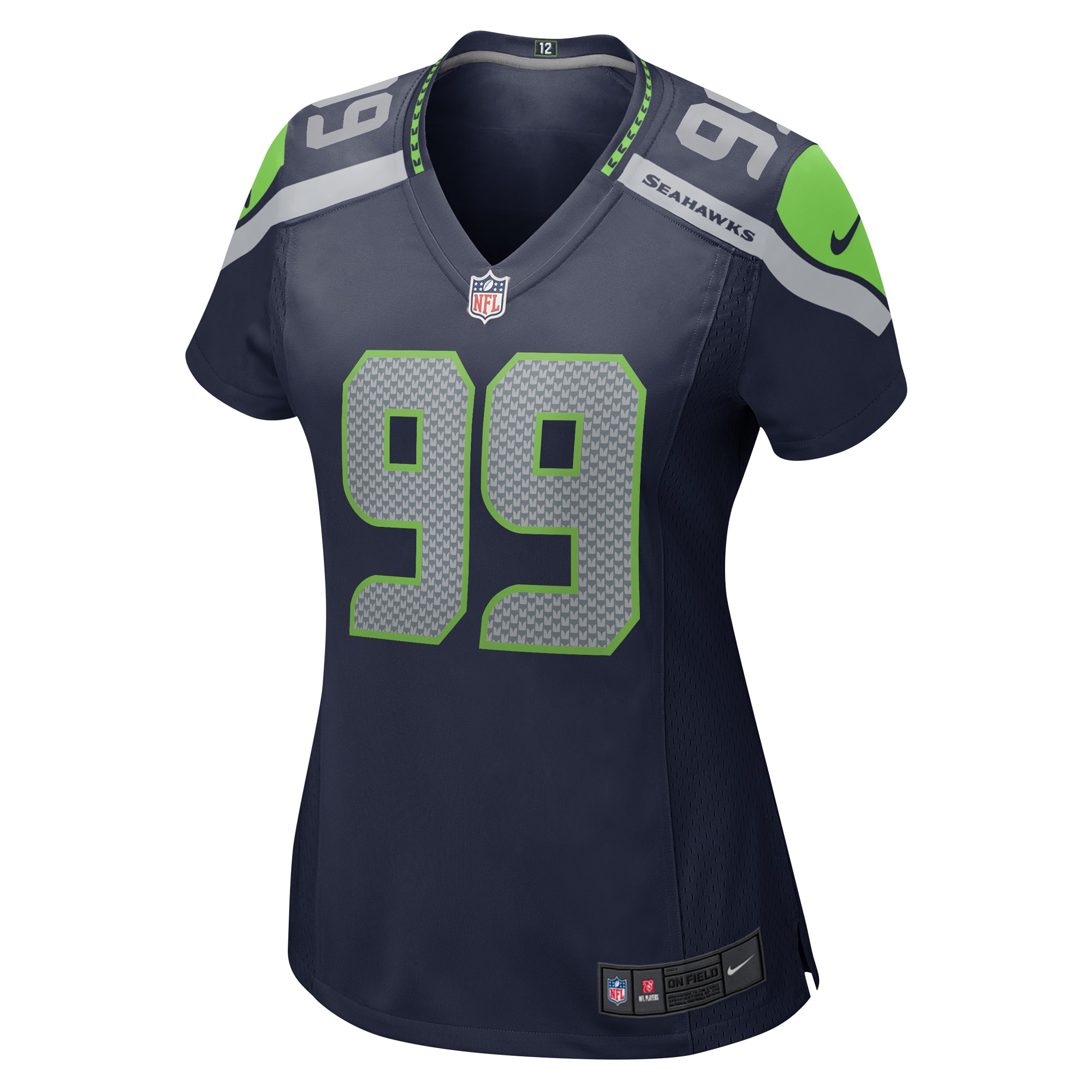 Women's Seattle Seahawks Carl Davis Jr. Navy Game Jersey JS9339 nicesnker - Image 2